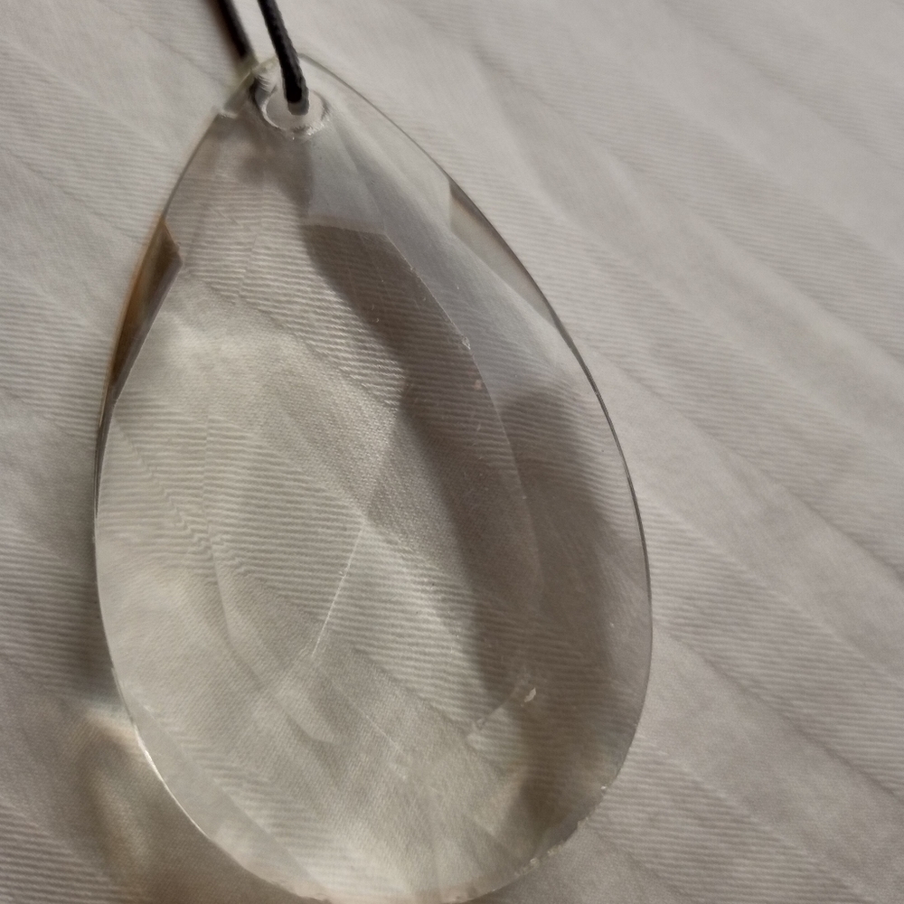 Large teardrop Crystal necklace vintage - Picture 9 of 9